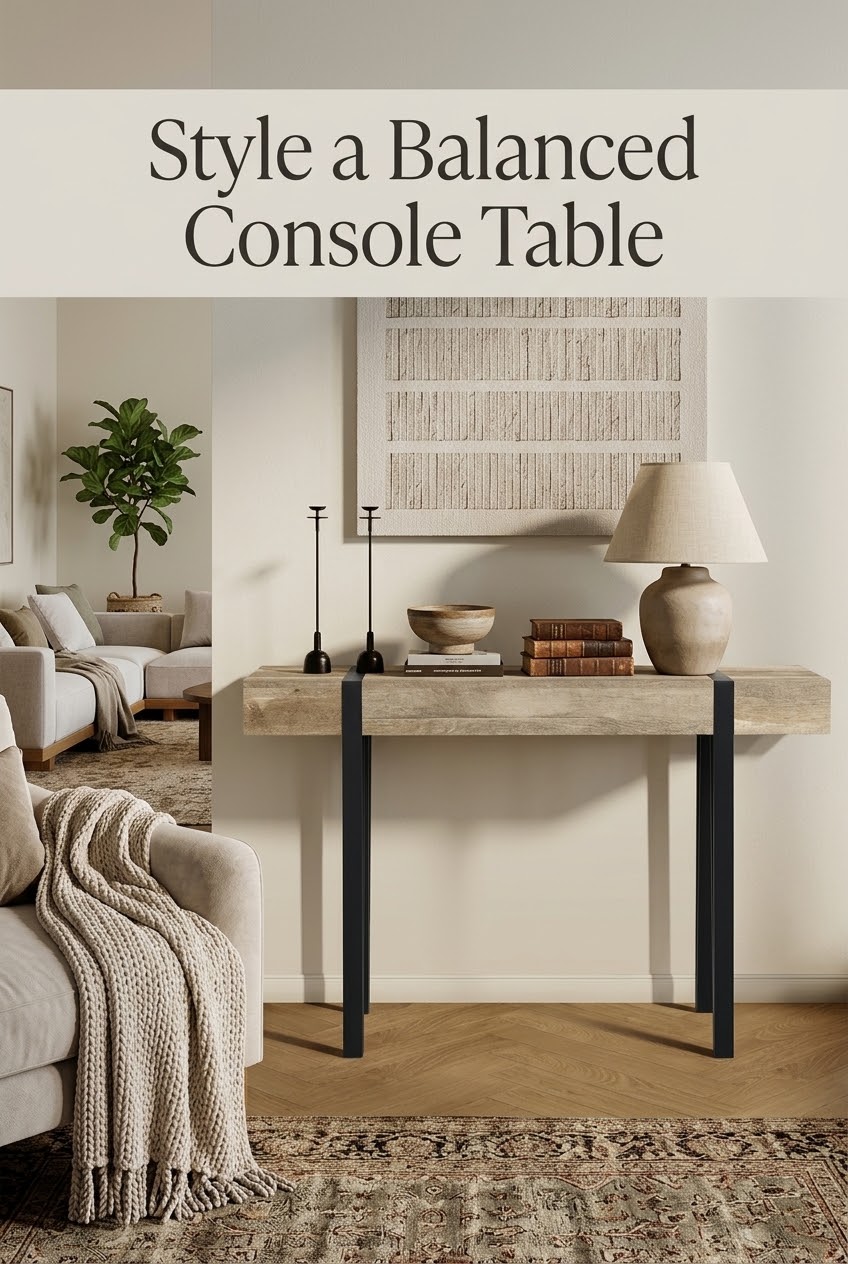 The Art of Visual Equilibrium: How to Style an Oak and Matte Black Console Table