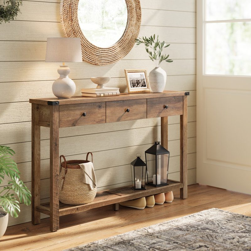 Winston Porter Sahai Console Table With 3 Drawers W110665849