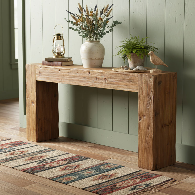Millwood Pines Arhab 63 Inch Solid Wood Console Table W113370810