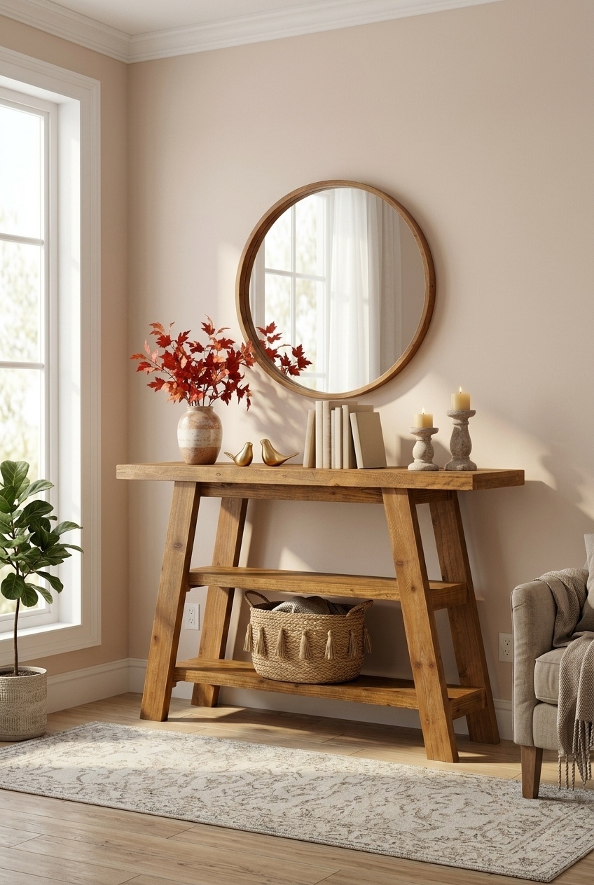 Curating Tone and Texture with Solid Wood Console Table Decor