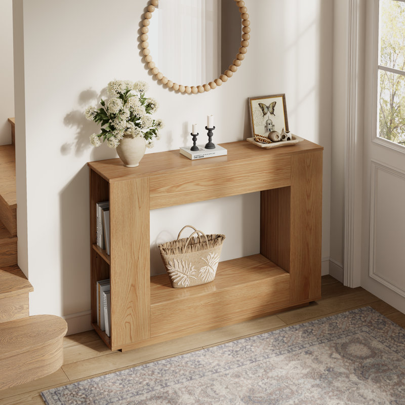 Curating an Effortless Foyer with Natural Wood and Architectural Balance