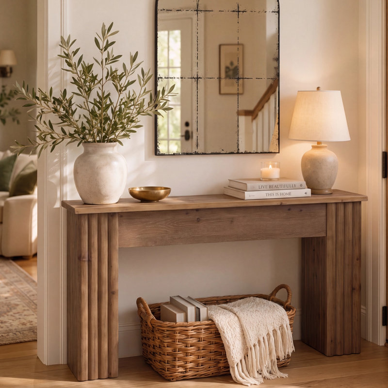 The Art of the Foyer: Effortless Fluted Farmhouse Console Table Styling